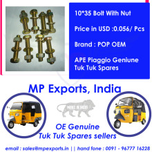 Genuine Tuk Tuk Spares 10*35 Bolt With Nut Ape